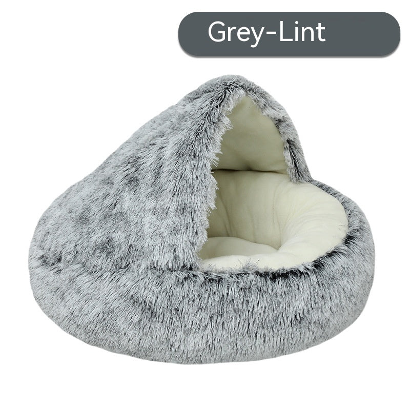 Pet Cat Bed Semi Enclosed Dog House - FurryFriendMark