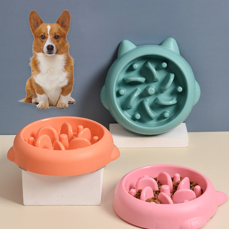 Pet Dog Cat Slow Feeder Bowls Anti Choking Slow Feeder Dish Bowl Home Dog Eating Plate Anti Gulping Bowl Supplies - FurryFriendMark