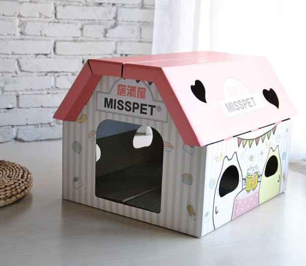 Izakaya coffee house cat scratch board cat litter cat toy corrugated paper cat house sharpener