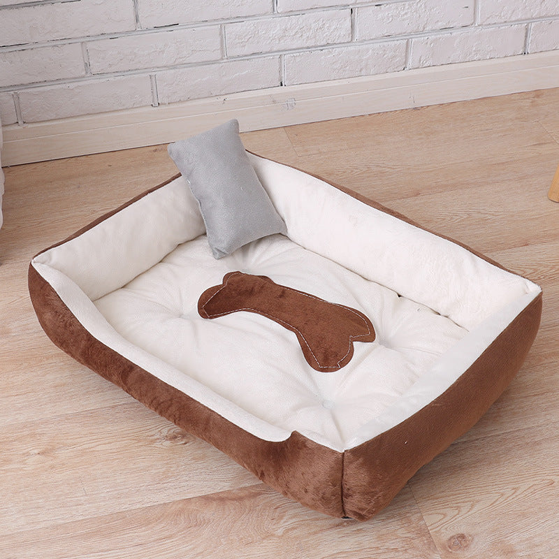 Dog paw print pet bed