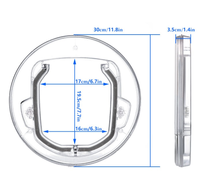 Round Pet Door For Cats Small Dogs Cat Door Flap Door For Screen Glass Window 4 Ways Round Transparent Pet Dog Cat Flap Door