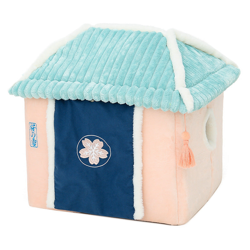 Cat House Removable And Washable Cat Bed Pet Supplies Enclosed Cat House Villa - FurryFriendMark