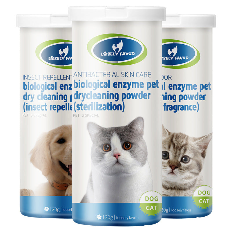 Dog dry cleaning powder