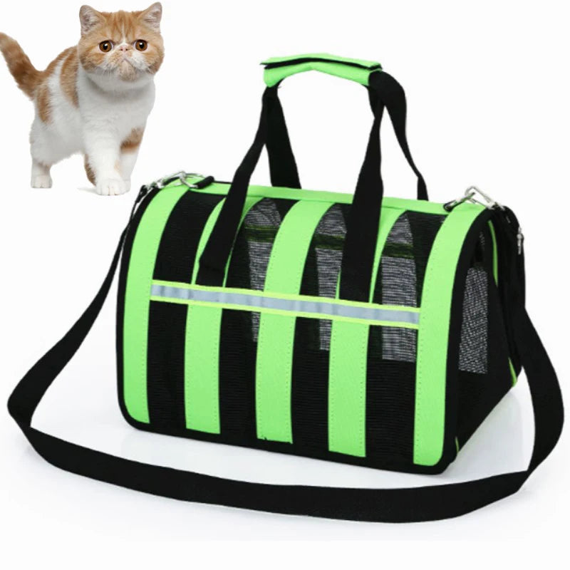 Reflective Cat Carrier Foldable Pet Carrying for Dogs Cats Puppy Dog Kedi Shoulder Bags Backpack transportin gato Pet Products - FurryFriendMark