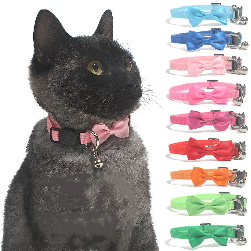 Pet Collars New Pet Bow Bell Collars Cute Cat Collars Pet Supplies Multicolor Adjustable Pet Dressing Tool Pet Accessories - FurryFriendMark