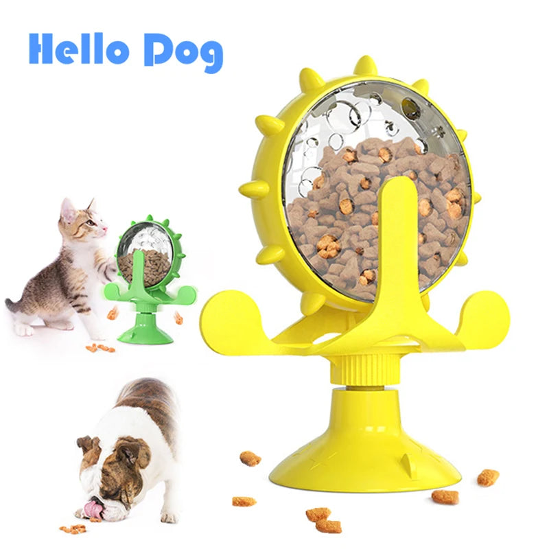 Dog Cat Feeding Interactive Wheel Toys Pet Leaking Food Training Ball Slow Dog Feeder Funny Dog Wheel Pet Products - FurryFriendMark