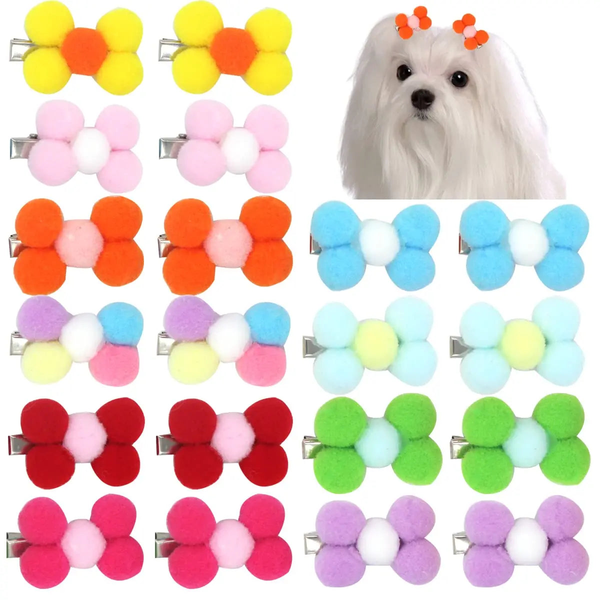 50/100pcs Pet Hair Accessories Pet Dog Hair Bows Clips Grooming Products Fashion Candy colors Pet Dog Hair Bows - FurryFriendMark