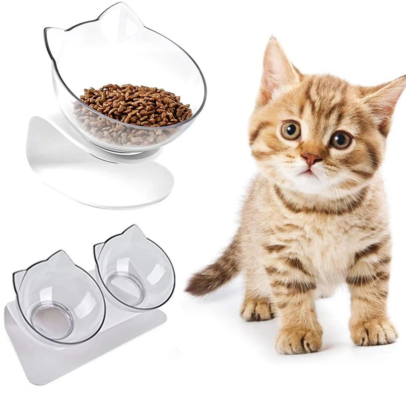 Non-slip Cat Bowls Double Pet Bowls With Raised Stand Pet Food and Water Bowls For Cats Dogs Feeders Pet Products Puppy Cat Bowl - FurryFriendMark