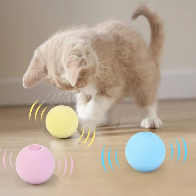 Interactive Ball Smart Cat Toys Catnip Cat Training Toy Kitty Pet Playing Ball Pet Squeaky Supplies Products Toy for Cats Kitten - FurryFriendMark