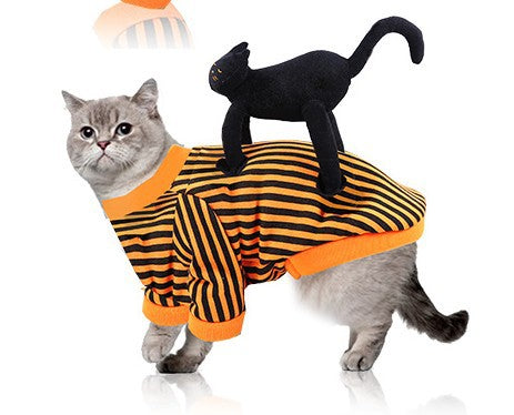 Halloween Pet Funny Black Skull Horror Make-up Cat Accessories Pet Dress Up Costume - FurryFriendMark