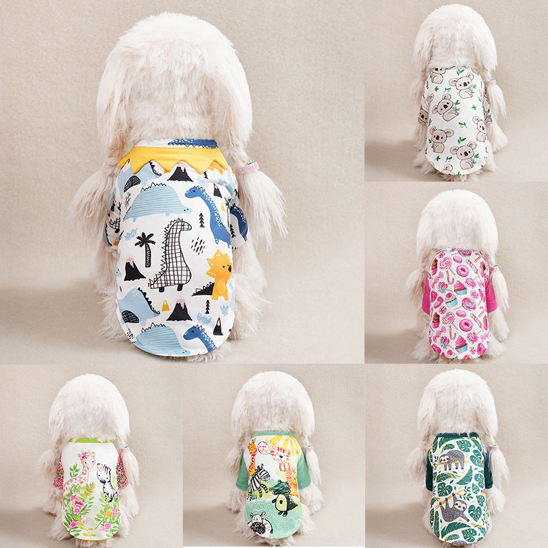 Dog Clothes Full Printed Spring And Autumn Clothing Small Dog Pet Clothing