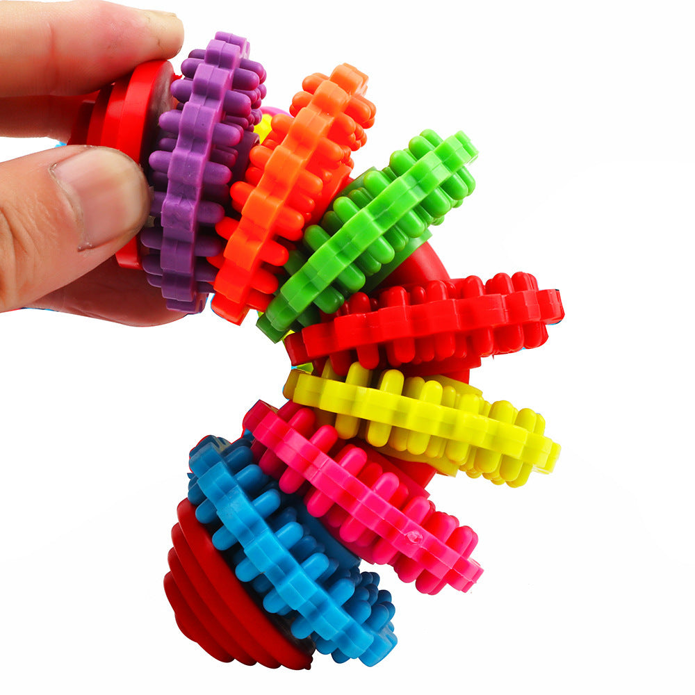 Dog Toy Ball Rubber Gear Colorful Swivel