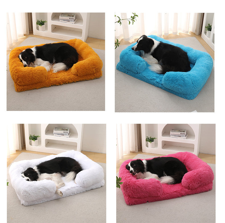 Plush Round Pet Bed Dog Bed Winter - FurryFriendMark