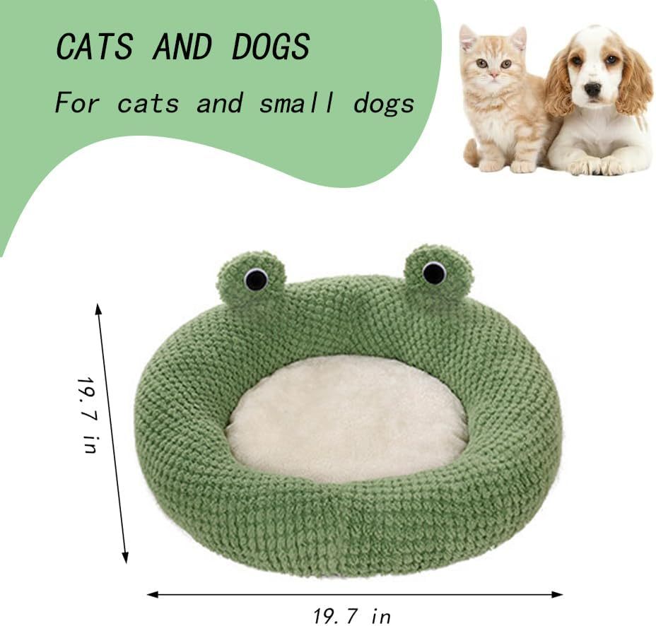 Cartoon Frog Shape Cat Bed House Cat Bed Comfortable Indoor For Cats Or Small Dogs Kennel Cute Pet Cat Nest Cat Nest For Puppy Kitten Rabbit